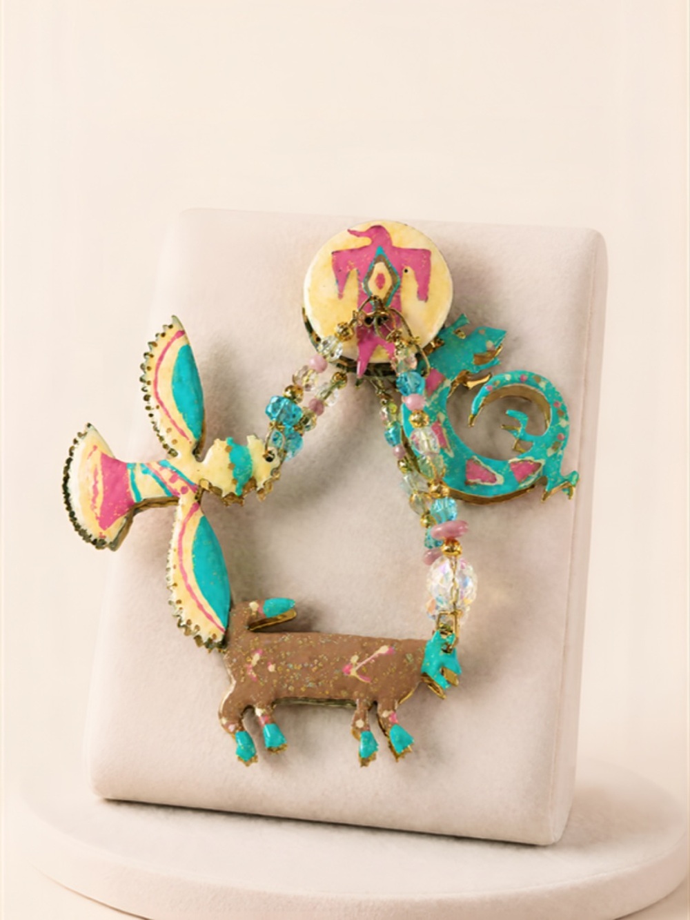 Vintage 1988 Lunch at the Ritz SANTA FE Brooch Pin Hand Signed 1865